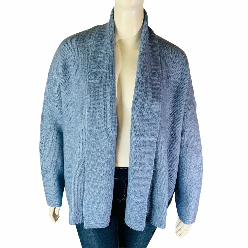 New A New Day Womans Sz Large Cardigan Long Sleeve Chunky Knit Blue NWT